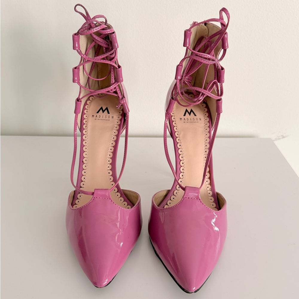 Madison by Shoedazzle Pinkish Ankle Strap Heels